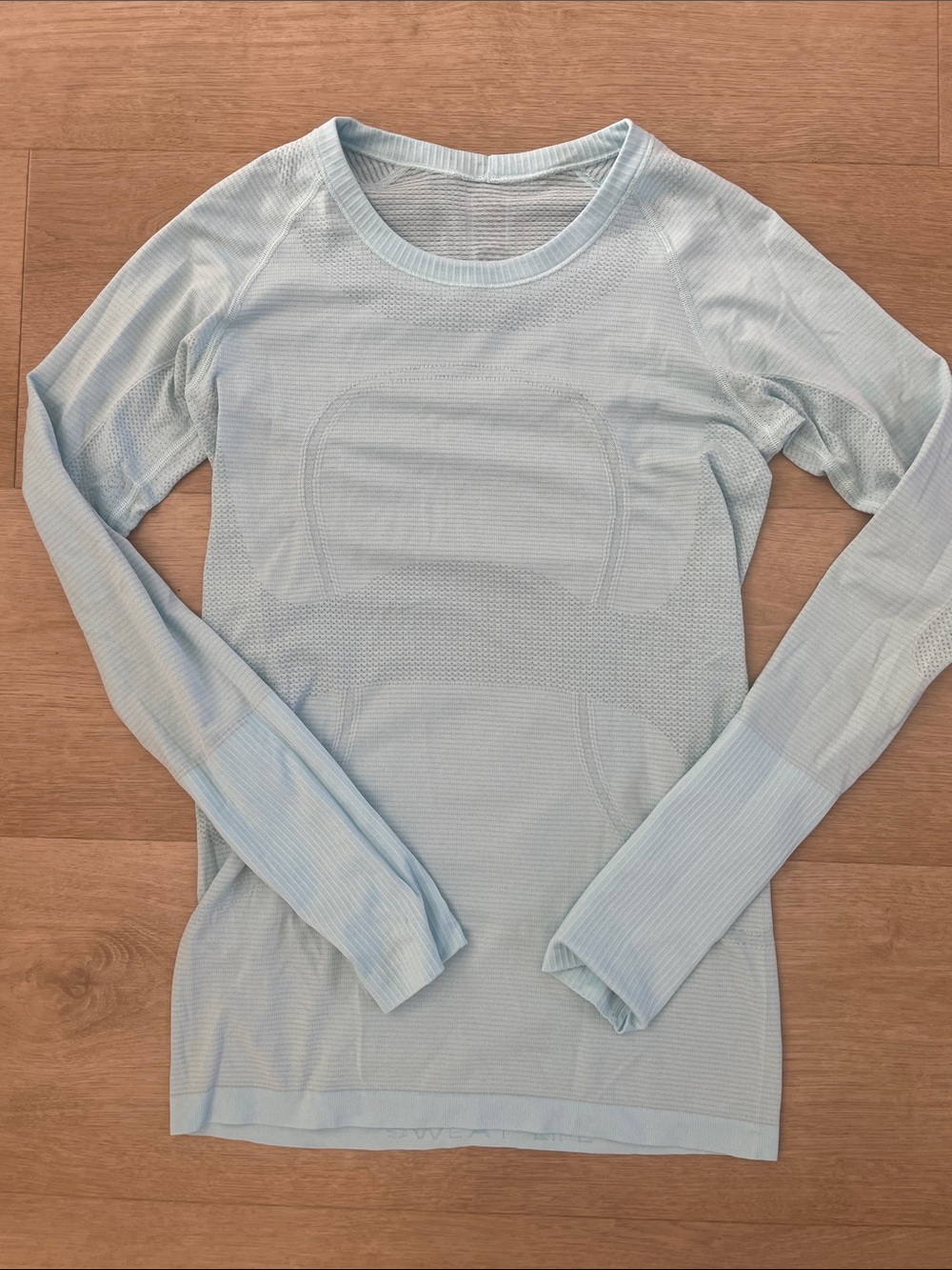 lululemon athletica Light Blue Seamless Long Sleeve Top